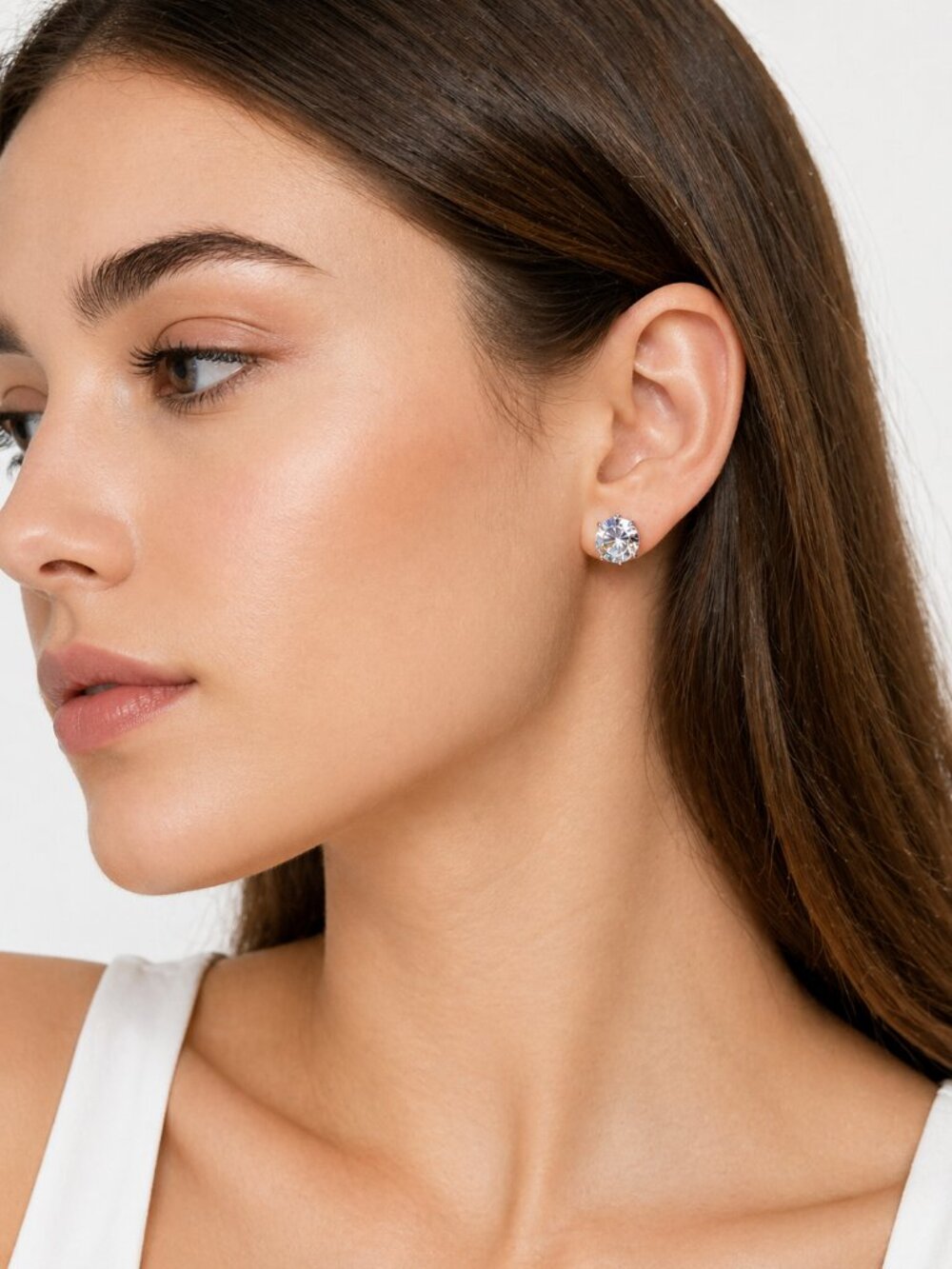 10MM Cubic Zirconia Stud Earrings